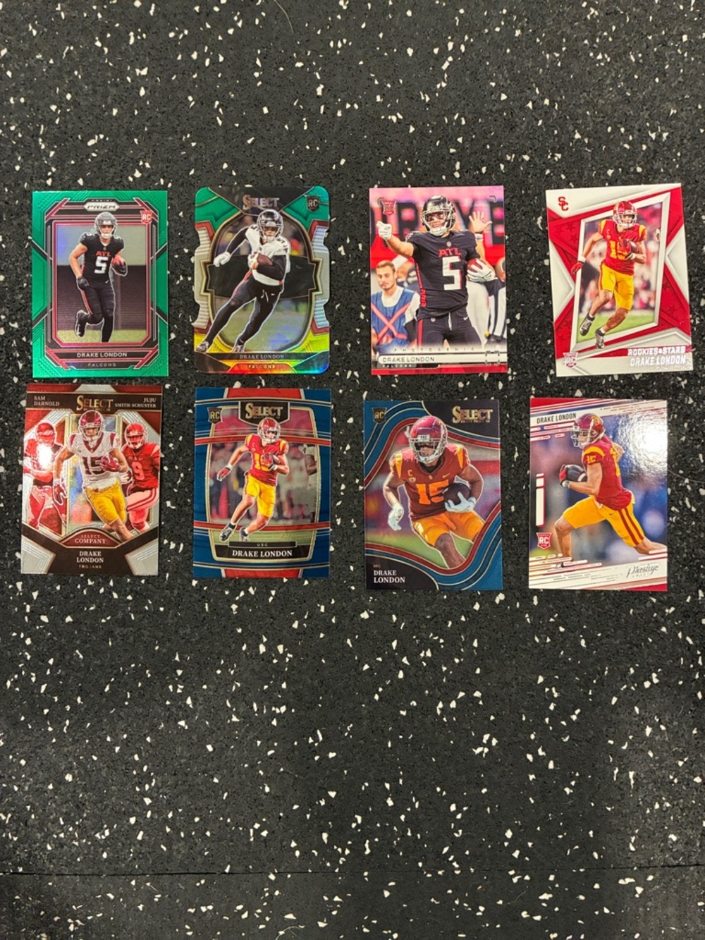 Panini Drake London Football Cards - Red, Black, Green, Blue